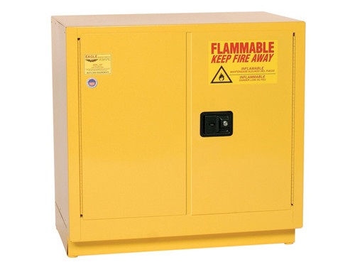 Eagle Under Counter Flammable Liquid Safety Cabinet - 22 Gallon - 1 Shelf - 2 Door - Self Close - Yellow - 1970X