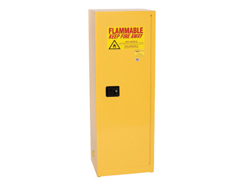 Eagle Space Saver Flammable Liquid Safety Cabinet - 24 Gallon - 3 Shelves - 1 Door - Self Close - Yellow - 2310X