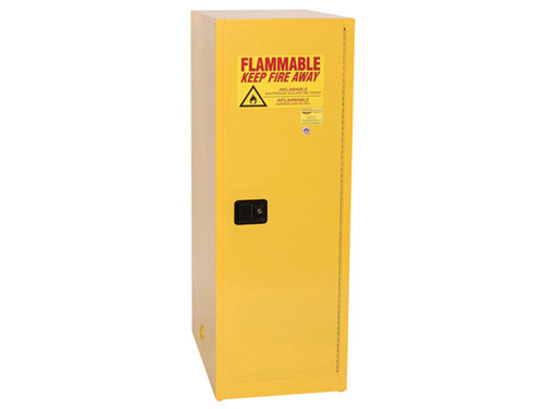 Eagle Deep Space Saver Flammable Liquid Cabinet - 48 Gallon - 3 Shelves - 1 Door - Self Close - Yellow - 4610X