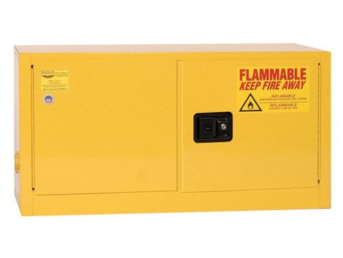 Eagle Add-On Flammable Liquid Safety Cabinet - 15 Gallon - 1 Shelf - 2 Door - Self Close - Yellow - ADD14X