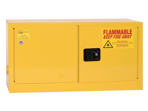 Eagle Add-On Flammable Liquid Safety Cabinet - 15 Gallon - 1 Shelf - 2 Door - Manual Close - Yellow - ADD15X