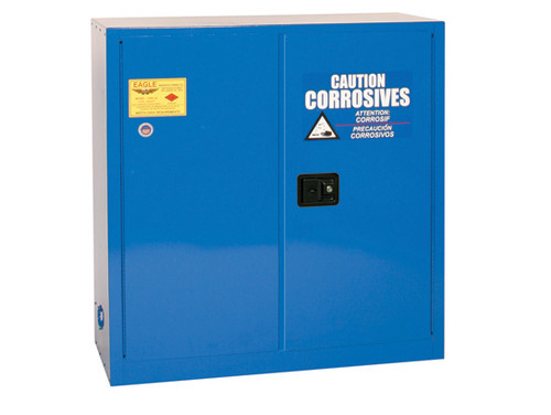 Eagle Acid and Corrosive Metal Safety Cabinet - 30 Gallon - 1 Shelf - 2 Door - Manual Close - Blue - CRA32X