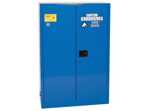 Eagle Acid and Corrosive Metal Safety Cabinet - 45 Gallon - 2 Shelves - 2 Door - Sliding Self Close - Blue - CRA45X