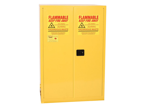 Eagle Haz-Mat Two Drum Vertical Safety Cabinet - 60 Gallon - 1 Shelf - 2 Door - Self Close - Yellow - HAZ9010X