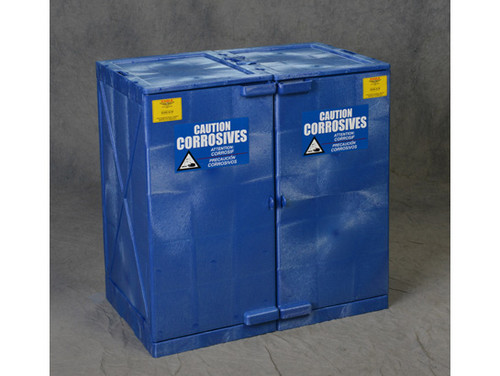 Eagle Quik-Assembly Modular Poly Acid and Corrosive Safety Cabinet - 24 Gallon - 4 Shelves - Blue - M24CRA