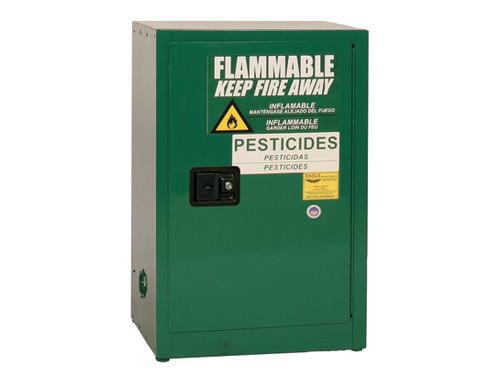 Eagle Pesticide Space Saver Safety Cabinet - 20 Gallon - 1 Shelf - 1 Door - Manual Close - Green - PEST25X