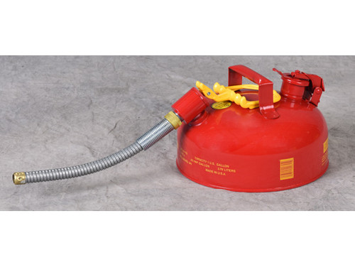 Eagle Type II Steel Safety Can for Flammables - 1 Gallon - 5/8" Metal Hose - Red - U211SX5