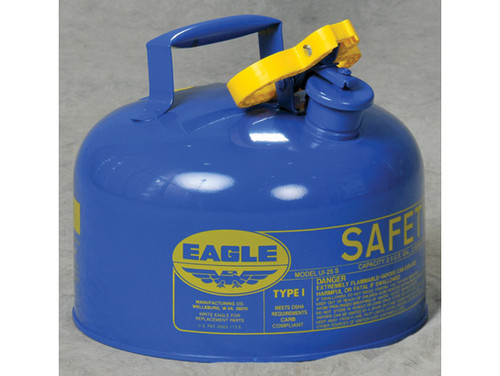 Eagle Type I Steel Safety Can for Kerosene - 2.5 Gallon - Flame Arrester - Blue - UI25SB