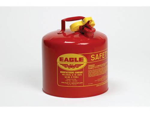 Eagle Type I Steel Safety Can for Flammables - 5 Gallon - Flame Arrester - Red - UI50S