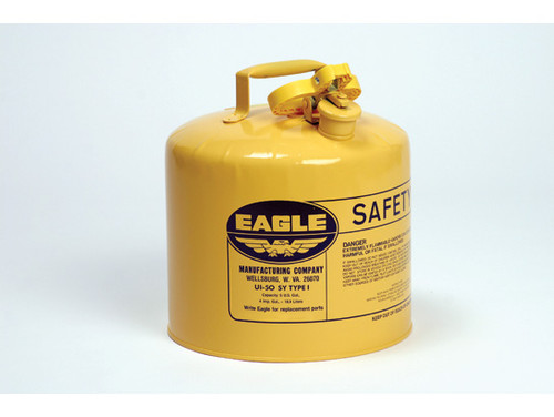 Eagle Type I Steel Safety Can for Diesel - 5 Gallon - Flame Arrester - Yellow - UI50SY