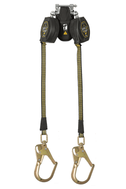 FallTech 8' FT-X EdgeCore Arc Flash Class 2 Leading Edge SRL-P - Twin-leg with Steel Swivel Rebar Hooks - 84008TP3S