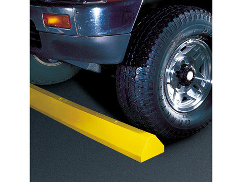 Plastic Car Parking Stop - 6' Standard - 72" X 4" X 6" - Yellow - W/ Lag Bolt Hardware - CS6S-LY