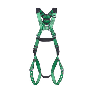 MSA V-FORM Harness w/Back D-Ring - Tongue Buckle Leg Straps Quick Connect Chest Buckle - Standard - 10206058