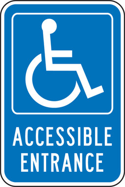 Federal Parking Sign: Handicap Accessible Entrance 18" x 12" Engineer Grade Reflective Aluminum (.080) - FRA237RA