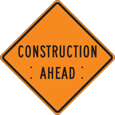 Roll-Up Construction Sign: Construction Ahead 36" x 36" Mesh Vinyl 1/Each - FRC301MV