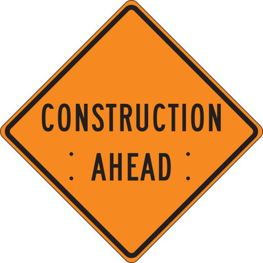 Roll-Up Construction Sign: Construction Ahead 36" x 36" Reflective Vinyl 1/Each - FRC301RV