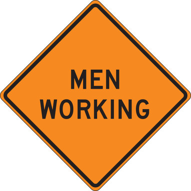 Roll-Up Construction Sign: Men Working 36" x 36" Mesh Vinyl 1/Each - FRC308MV