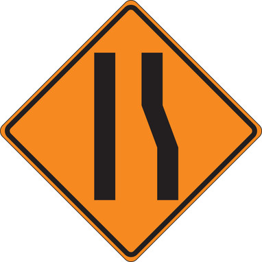 Roll-Up Construction Sign: Merge Left Lane (Symbol) 36" x 36" Reflective Vinyl 1/Each - FRC309RV 