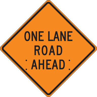 Roll-Up Construction Sign: One Lane Road Ahead 36" x 36" Mesh Vinyl 1/Each - FRC313MV