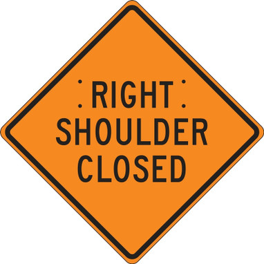 Roll-Up Construction Sign: Right Shoulder Closed 36" x 36" Reflective Vinyl 1/Each - FRC317RV