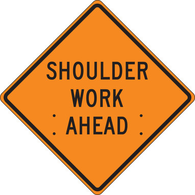 Roll-Up Construction Sign: Shoulder Work Ahead 36" x 36" Mesh Vinyl 1/Each - FRC321MV