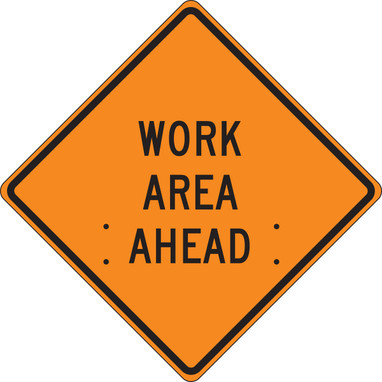 Roll-Up Construction Sign: Work Area Ahead 36" x 36" Diamond Grade 1/Each - FRC325DG