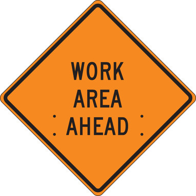 Roll-Up Construction Sign: Work Area Ahead 36" x 36" Reflective Vinyl 1/Each - FRC325RV