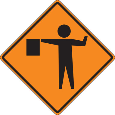 Roll-Up Construction Sign: Flagger (Symbol) 48" x 48" Diamond Grade 1/Each - FRC412DG