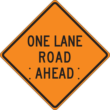Roll-Up Construction Sign: One Lane Road Ahead 48" x 48" Mesh Vinyl 1/Each - FRC422MV