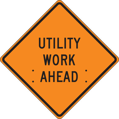 Roll-Up Construction Sign: Utility Work Ahead 48" x 48" Diamond Grade 1/Each - FRC432DG