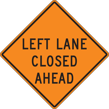 Traffic Sign: Left Lane Closed Ahead Ahead 36" x 36" DG High Prism 1/Each - FRK283DP