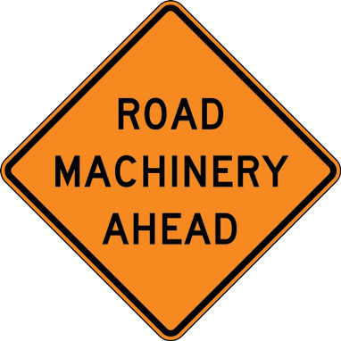 Rigid Construction Sign: Road Machinery Ahead 1/2 Mile 48" x 48" DG High Prism 1/Each - FRK613DP