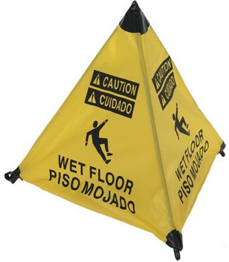 Handy Cone Floor Sign - Caution Wet Floor - Bilingual - 18 Inch - HFS12