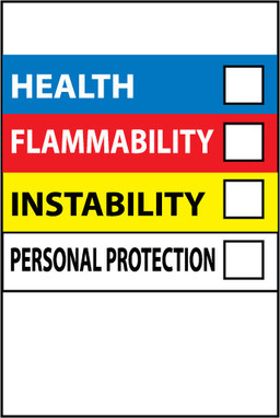 Right To Know Labels - Write On Color Bar - 6X4 - PS Vinyl - 10/Pk - HM25