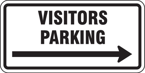 Facility Traffic Sign: Visitors Parking, Right Arrow 12" x 24" DG High Prism 1/Each - FRP199DP