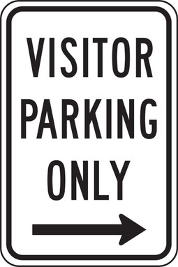 Traffic Sign: Visitor Parking Only (Right Arrow) 18" x 12" Engineer Grade Reflective Aluminum (.080) 1/Each - FRP248RA