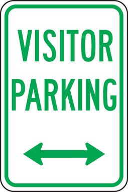 Traffic Sign: Visitor Parking (Double Arrow) 18" x 12" Engineer Grade Reflective Aluminum (.080) 1/Each - FRP264RA