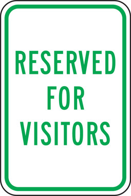 Traffic Sign: Reserved for Visitors 18" x 12" Engineer-Grade Prismatic - FRP341RA