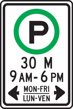 PARKING SIGN - HOURS 18" x 12" Engineer-Grade Prismatic 1/Each - FRP372RA