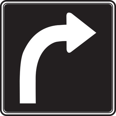 TRAFFIC SIGN - LANE TURNS RIGHT 24" x 24" Engineer-Grade Prismatic 1/Each - FRR027RA