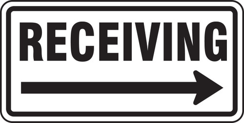 Facility Traffic Sign: Receiving, Right Arrow 12" x 24" High Intensity Prismatic 1/Each - FRR274HP