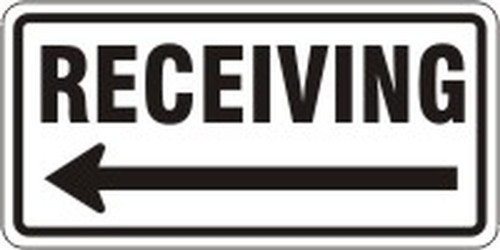 Facility Traffic Sign: Receiving (Left Arrow) 12" x 24" Engineer-Grade Prismatic 1/Each - FRR275RA