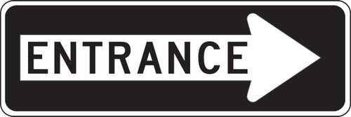 Facility Traffic Sign: Entrance, Right Arrow 12" x 36" High Intensity Prismatic 1/Each - FRR294HP