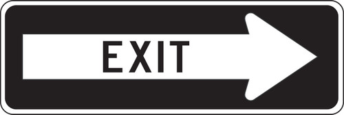 Facility Traffic Sign: Exit, Right Arrow 12" x 36" High Intensity Prismatic 1/Each - FRR296HP 