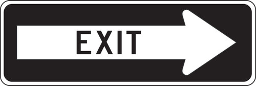 Facility Traffic Sign: Exit, Right Arrow 12" x 36" Engineer-Grade Prismatic - FRR296RA