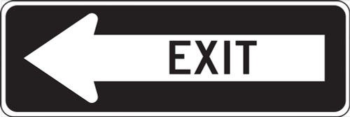 Facility Traffic Sign: Left Arrow Exit 12" x 36" DG High Prism 1/Each - FRR297DP