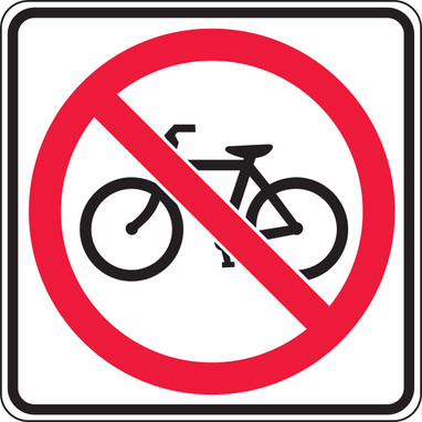 Bicycle & Pedestrian Sign: No Bicycles 24" x 24" High Intensity Reflective Aluminum (.080) 1/Each - FRR323HP