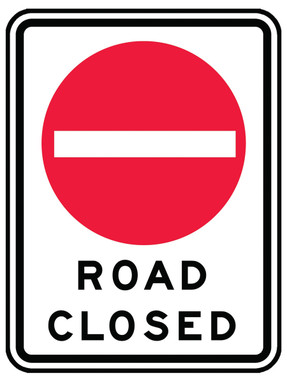 TRAFFIC SIGN - ROAD CLOSED 48" x 36" Engineer-Grade Prismatic 1/Each - FRR383RA