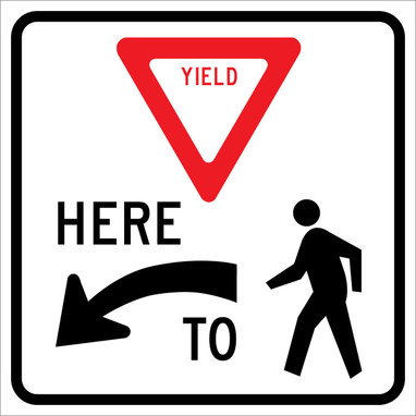 Intersection Sign: Vehicles Must Yield Here To Pedestrians 24" x 24" DG High Prism 1/Each - FRR432DP