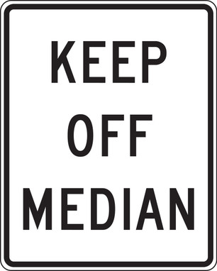 Lane Guidance Sign: Keep Off Median 30" x 24" DG High Prism 1/Each - FRR492DP